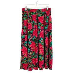 Vintage Maggie McNaughton Skirt Floral Elastic Waist